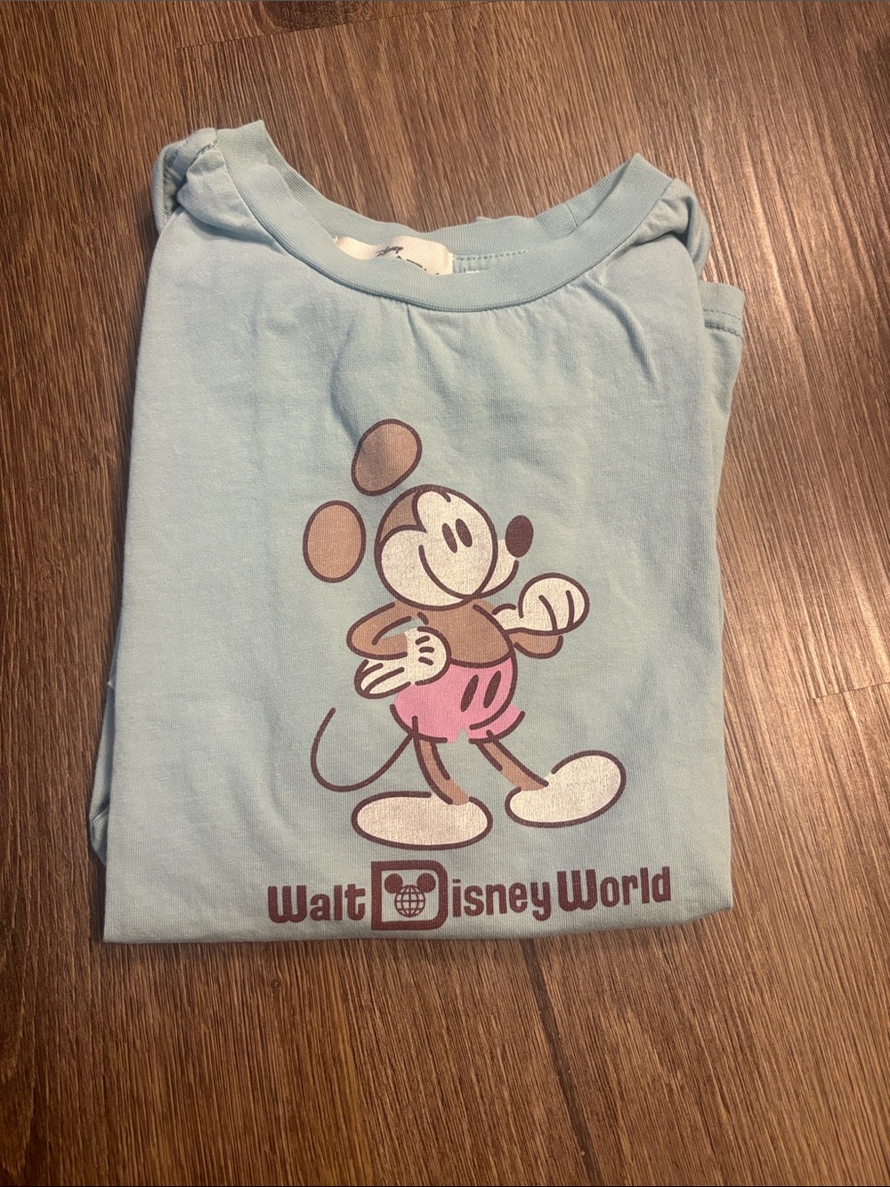 Disney World Light Blue Mickey Graphic Tee shirt